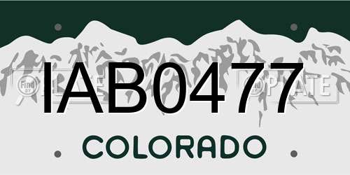 IAB0477 Colorado License Plate