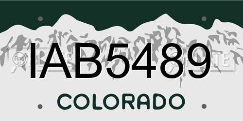 IAB5489 Colorado License Plate