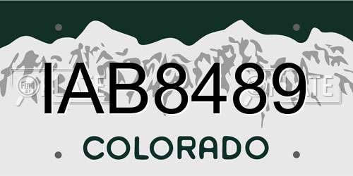 IAB8489 Colorado License Plate