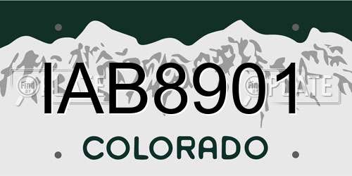IAB8901 Colorado License Plate
