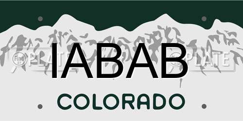 IABAB Colorado License Plate