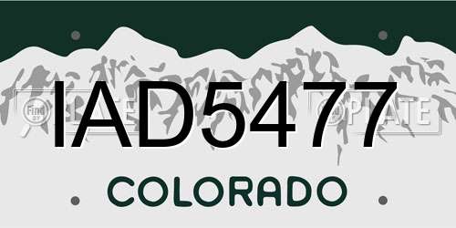 IAD5477 Colorado License Plate