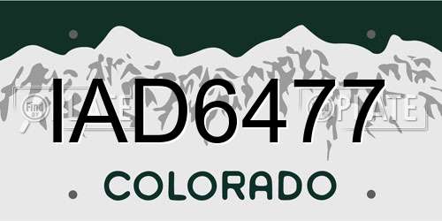 IAD6477 Colorado License Plate