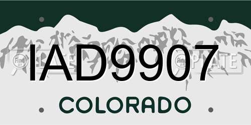 IAD9907 Colorado License Plate