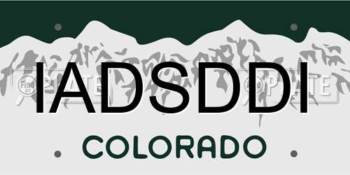 IADSDDI Colorado License Plate