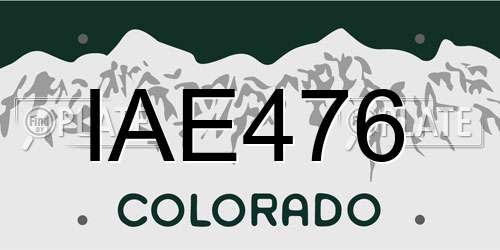 IAE476 Colorado License Plate