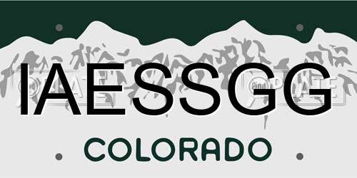 IAESSGG Colorado License Plate