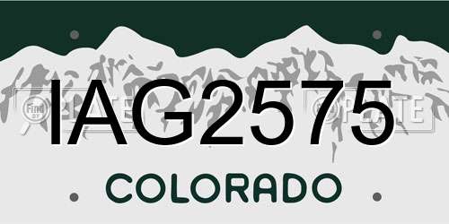 IAG2575 Colorado License Plate