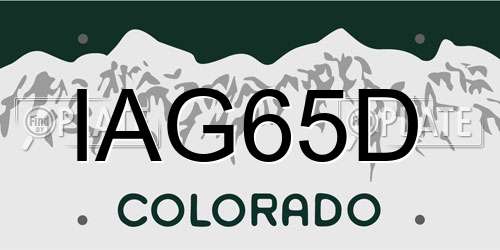 IAG65D Colorado License Plate