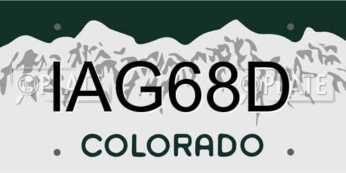 IAG68D Colorado License Plate