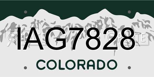 IAG7828 Colorado License Plate