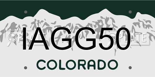 IAGG50 Colorado License Plate