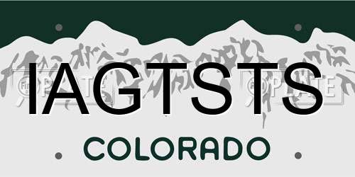 IAGTSTS Colorado License Plate