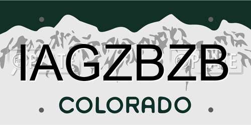 IAGZBZB Colorado License Plate