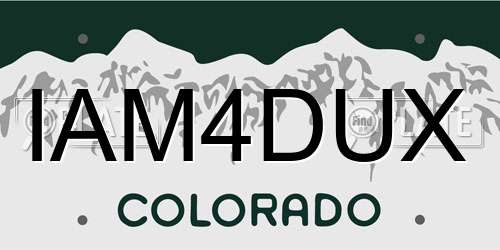 IAM4DUX Colorado License Plate