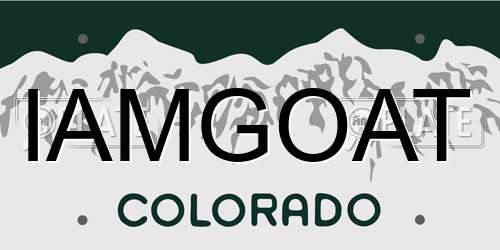 IAMGOAT Colorado License Plate