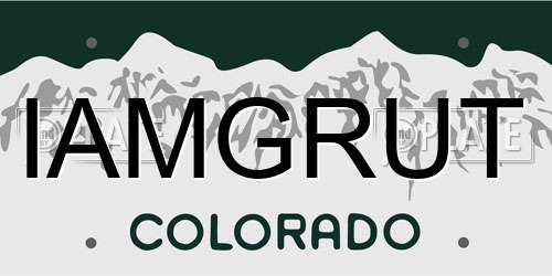 IAMGRUT Colorado License Plate
