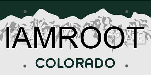 IAMROOT Colorado License Plate