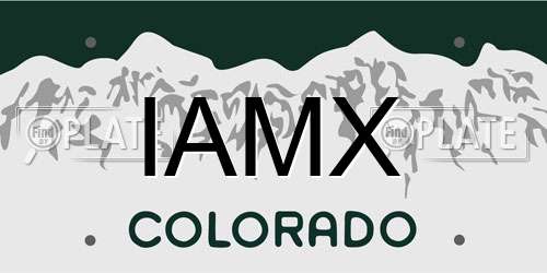 IAMX Colorado License Plate