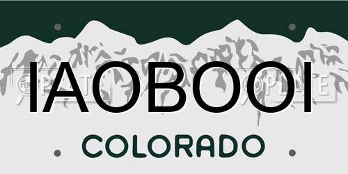 IAOBOOI Colorado License Plate