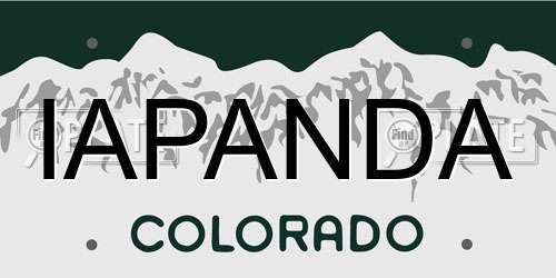 IAPANDA Colorado License Plate