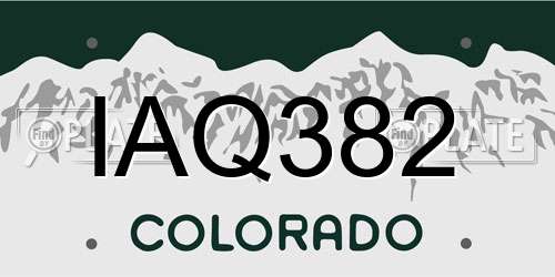 IAQ382 Colorado License Plate