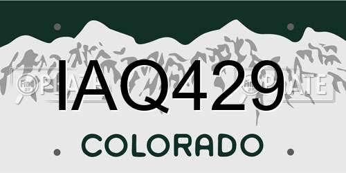IAQ429 Colorado License Plate