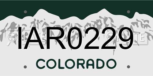 IAR0229 Colorado License Plate