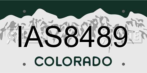 IAS8489 Colorado License Plate