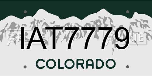 IAT7779 Colorado License Plate