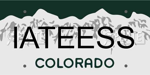 IATEESS Colorado License Plate