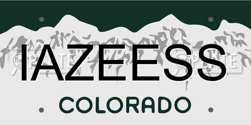 IAZEESS Colorado License Plate