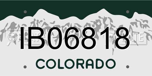IB06818 Colorado License Plate