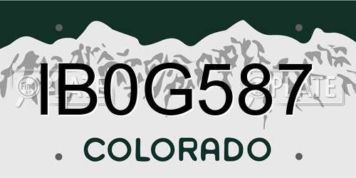IB0G587 Colorado License Plate