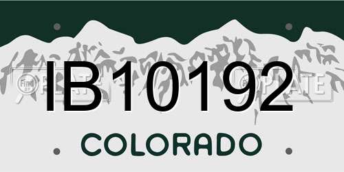 IB10192 Colorado License Plate