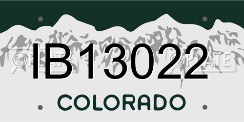 IB13022 Colorado License Plate