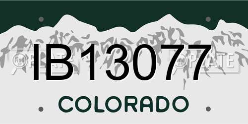 IB13077 Colorado License Plate