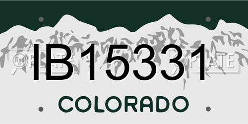 IB15331 Colorado License Plate