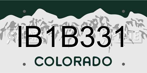 IB1B331 Colorado License Plate