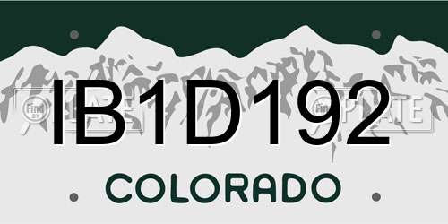 IB1D192 Colorado License Plate