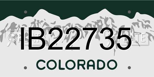 IB22735 Colorado License Plate