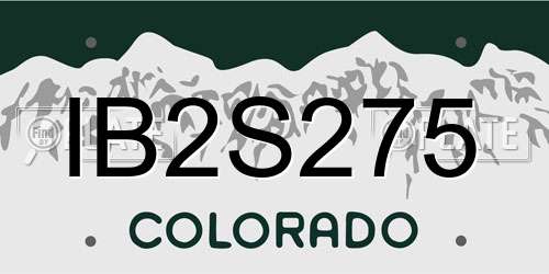 IB2S275 Colorado License Plate