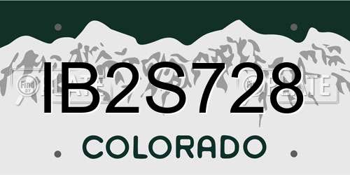 IB2S728 Colorado License Plate