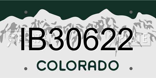 IB30622 Colorado License Plate