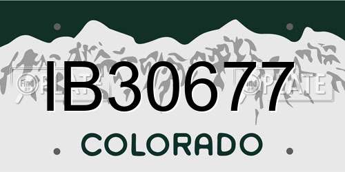 IB30677 Colorado License Plate