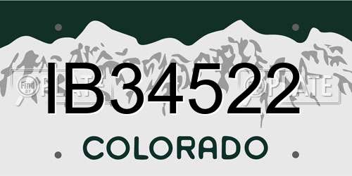 IB34522 Colorado License Plate
