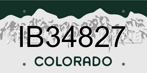 IB34827 Colorado License Plate