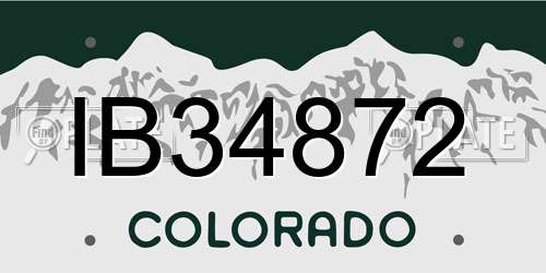 IB34872 Colorado License Plate