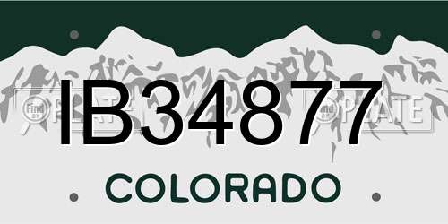 IB34877 Colorado License Plate