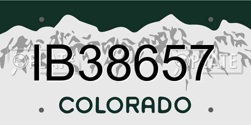 IB38657 Colorado License Plate